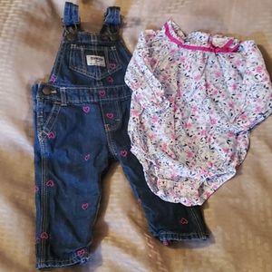 6m Osh Kosh long sleeve onesie and overall